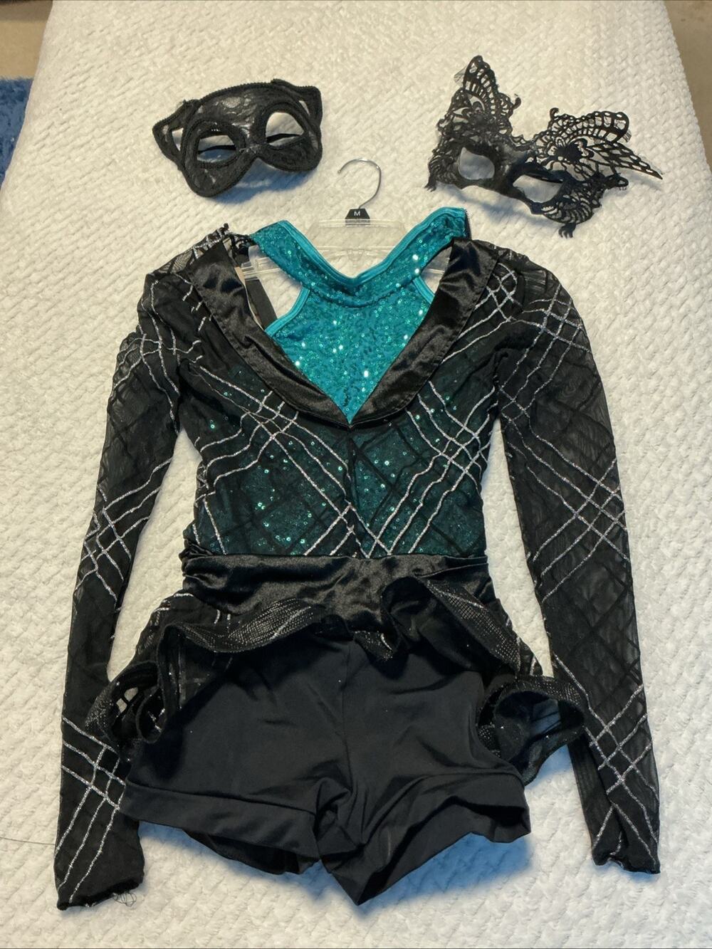 Glamour Brand Green & Black Dance Costume Size Child Medium 10-12, 4274